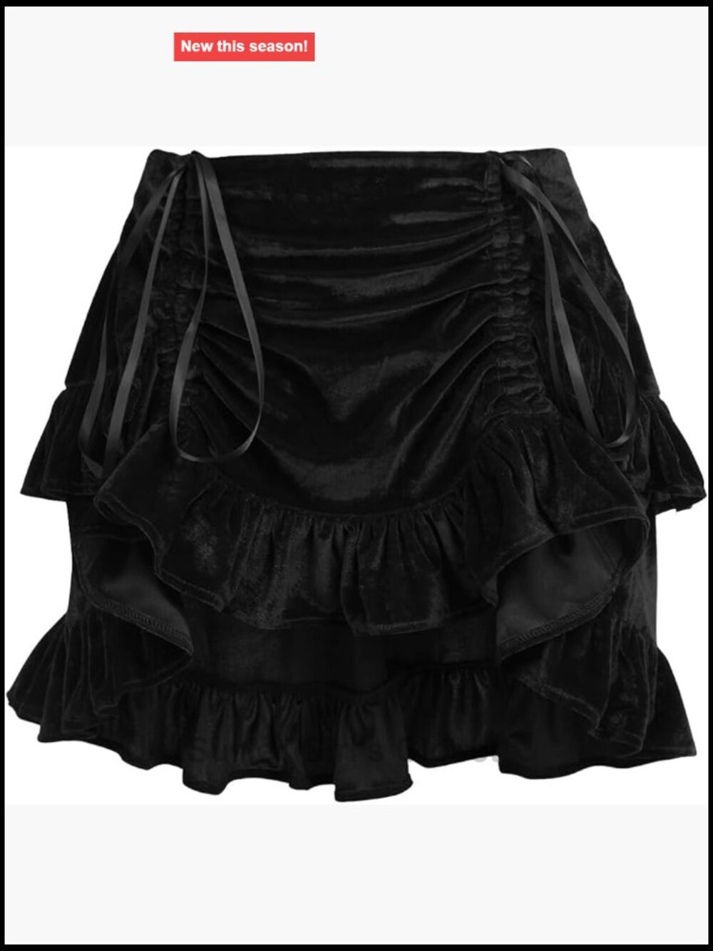 Velvet Ruched Bustle Skirt Mini Pull On Dance Costume